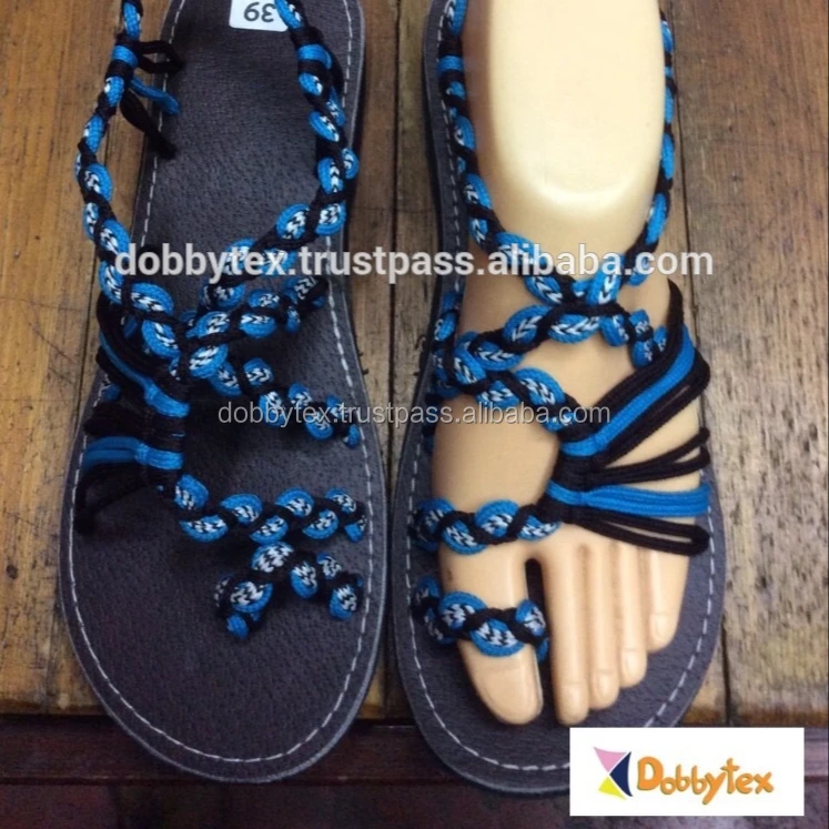 Dobbytex DBTS18 Ocean blue Twist Handmade rope Sandals/Shoes Hill tribe / Hmong / Summer / African