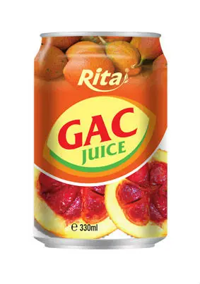 Vietnam Manufacturer High Quality 330ml Pure Gac Fruit Juice Drink Supply Certificate Natural  (Packing: 24 Bottle/ Carton)