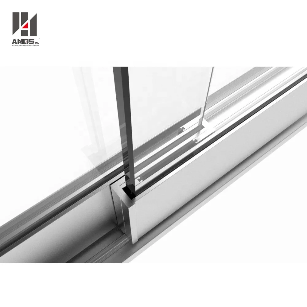 
10mm tempered glass exterior decorating aluminum frameless sliding glass door 