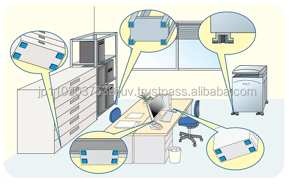 
Proseven seismic mat to protect the glass cabinet from falling of earthquake 