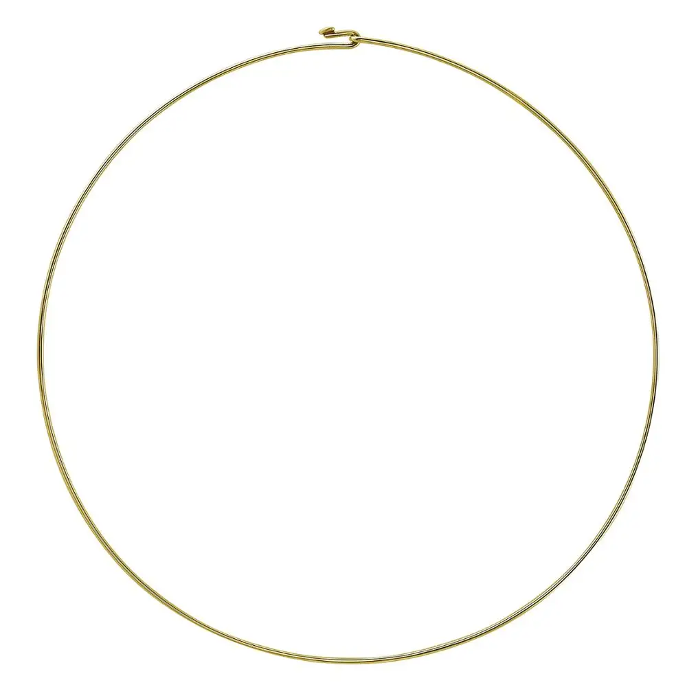 Wholesale handmade wire circle 14K gold plated 925 sterling silver plain necklace for women