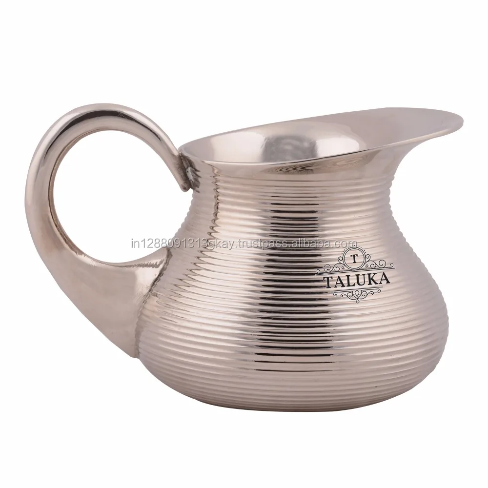 Solid Full Ribbed Nickle Plated Water Storage Brass Jug