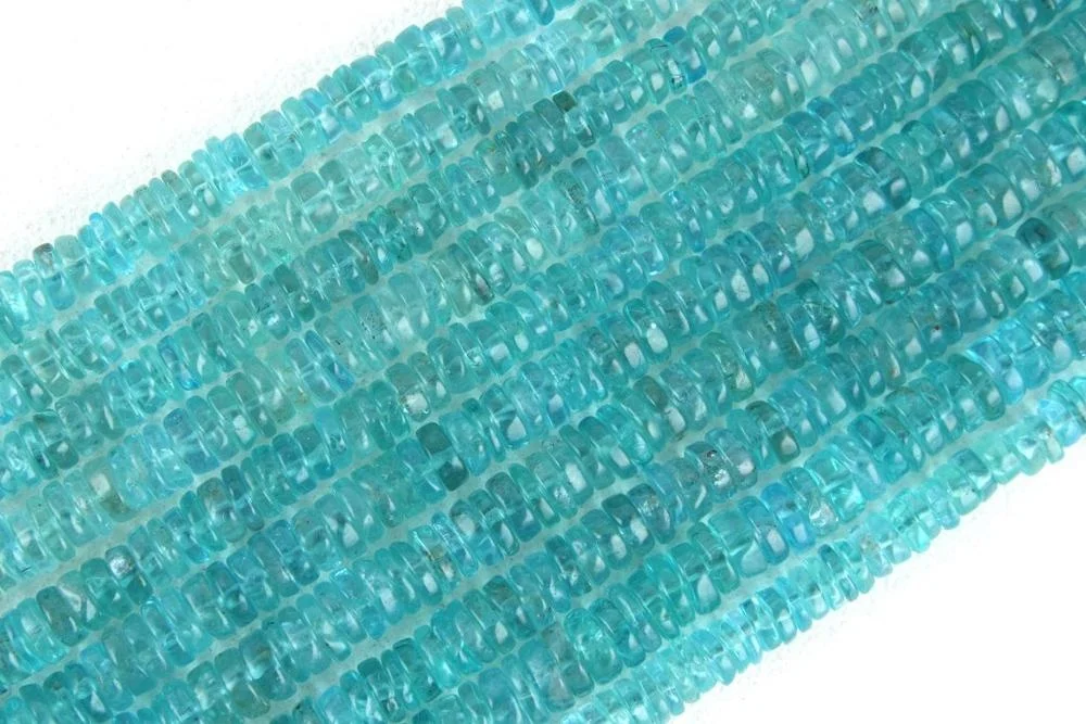 Natural Blue Apatite Gemstone Tyre Shape Smooth Beads 2019 Wholesale Manufacturer Genuine High Quality