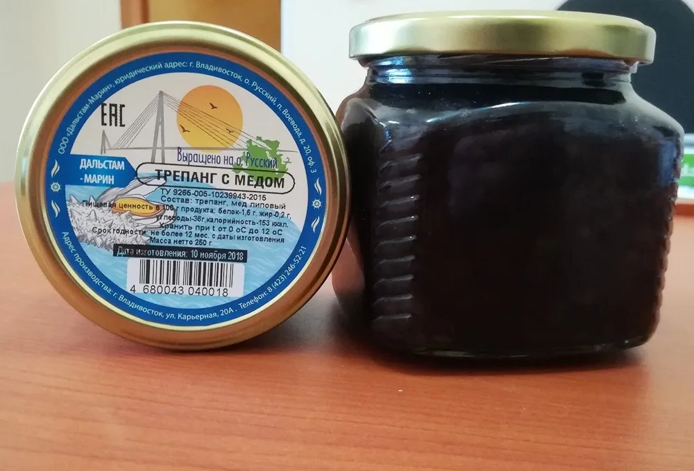 
Far Eastern canned trepang with honey russia seafood 