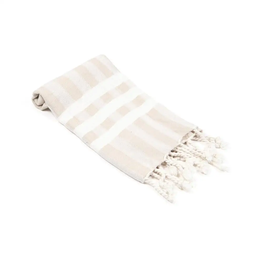 High grade light weight 100% cotton double side fringes peshtemal  woven striped golf turkish hammam hand bath towel