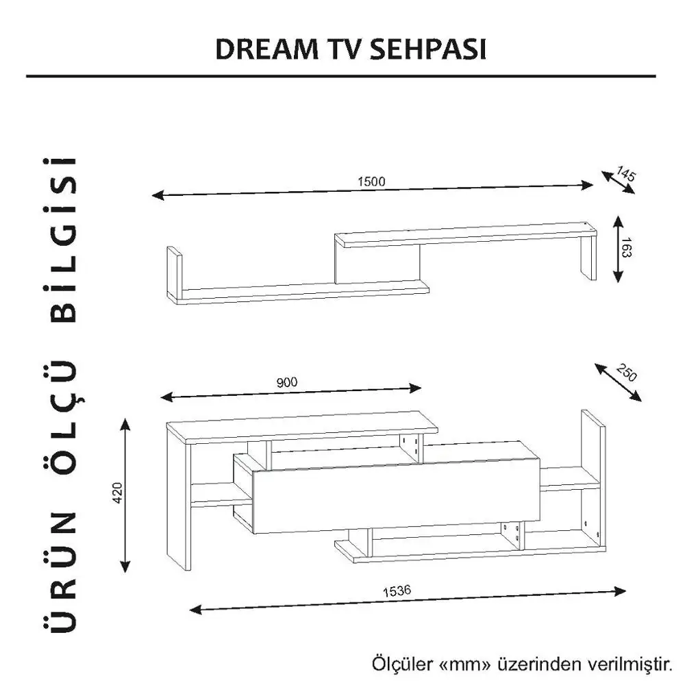 
Dream glorified Wood White Walnut Tv Unit 
