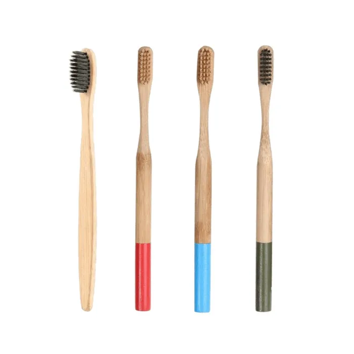 Biodegradable Eco-Friendly Natural Soft Bamboo Charcoal Toothbrush Tongue Scraper Cleaner Brushes