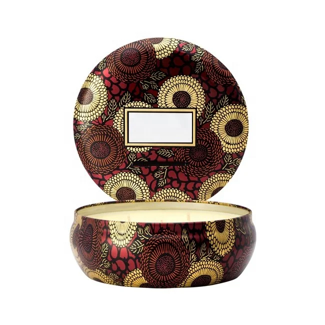 round with clear lid candle custom tin box