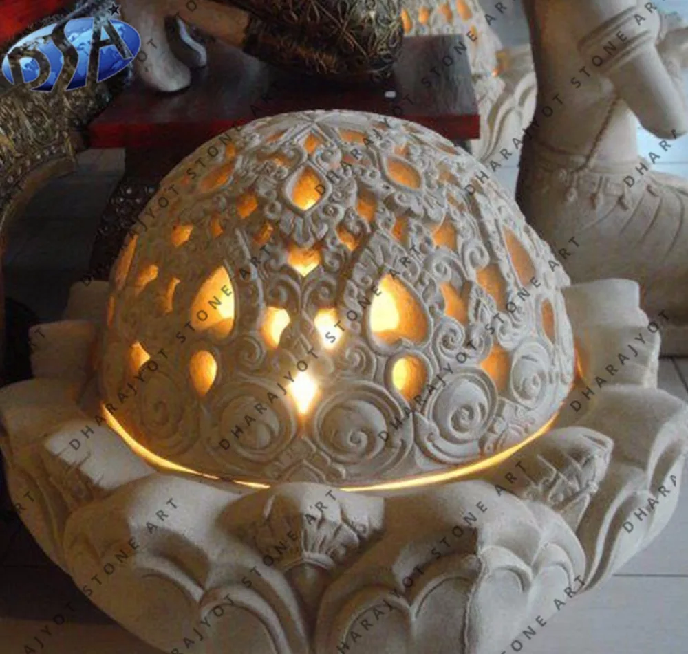 hand carved stone lamps