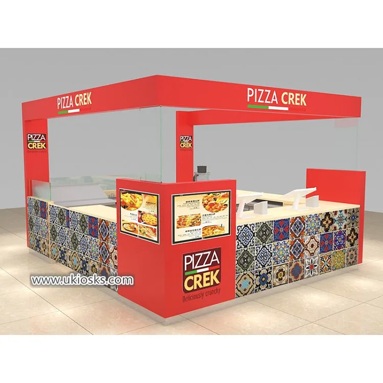 Creative Fast Food Snack Kiosk with Pizza Design for Shopping Mall