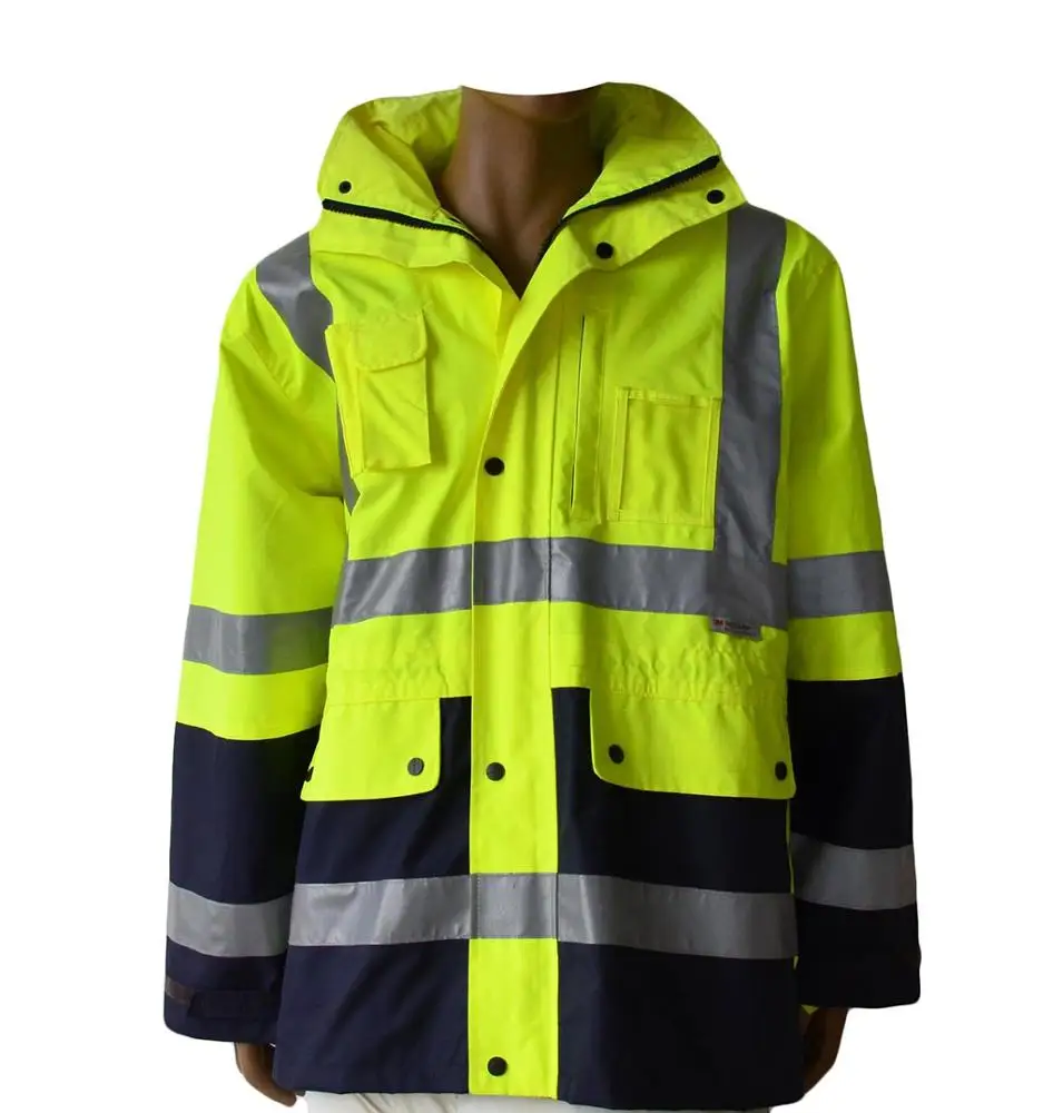 ZUJA светоотражающая полоска Оксфорд Hi Vis водонепроницаемая ветрозащитная куртка оптом Высококачественная лента Защитная