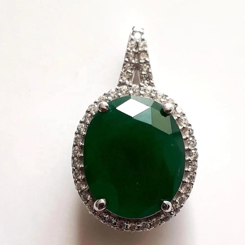 Emerald Zirconia Jewelry Set Bridal Wedding Gemstone Water Drop Luxury Zircon Silver Jewelry Set