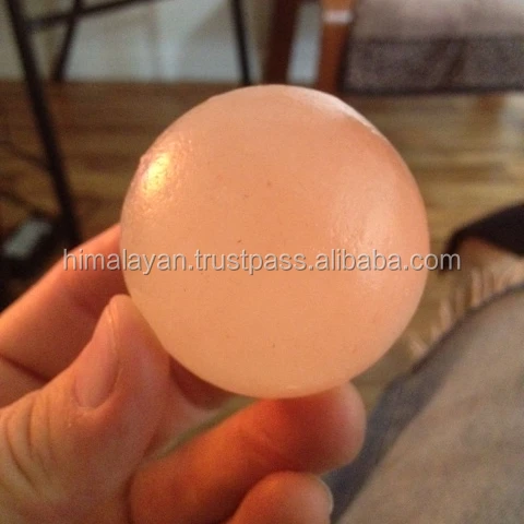 Himalayan Round Pink Crystal Rock Salt Bath Soap / Salt Massager