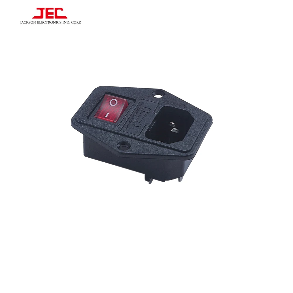 
JEC Taiwan IEC60320 C14 POLYSNAP INLET 10A 250VAC POWER SOCKET WITH SWITCH & FUSE HOLDER 