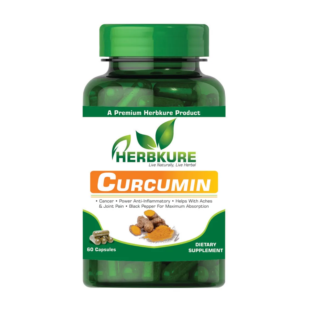 
Supplier Curcumin Extract antioxidant with Organic Turmeric (PIPERIN) and lycopene Herbkure Curcumin Capsules 