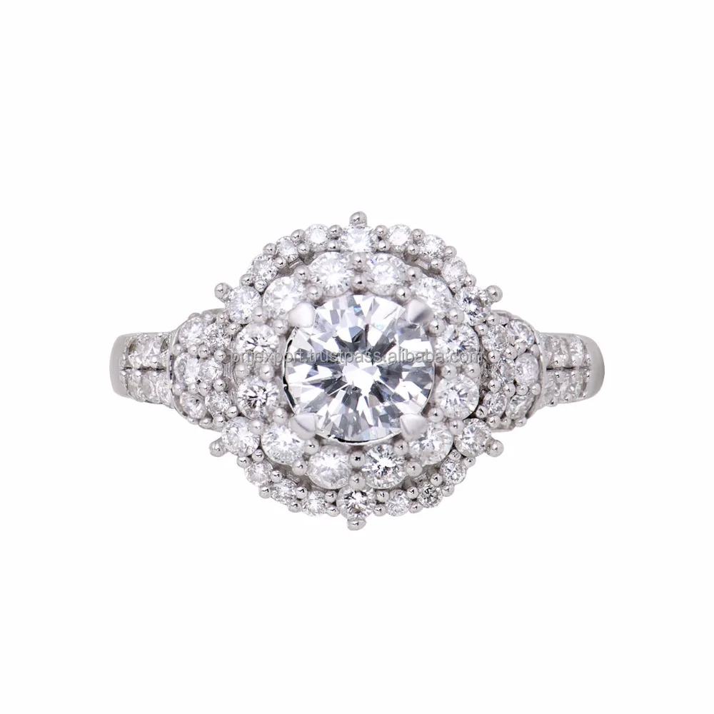 Natural Diamond Women Jewelry Set Jewelry Manufacturer Wholesale 14K Gold White Round Brilliant Cut