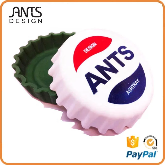 Novelty High Quality Cow pattern Beer cover Shape silicone ashtray