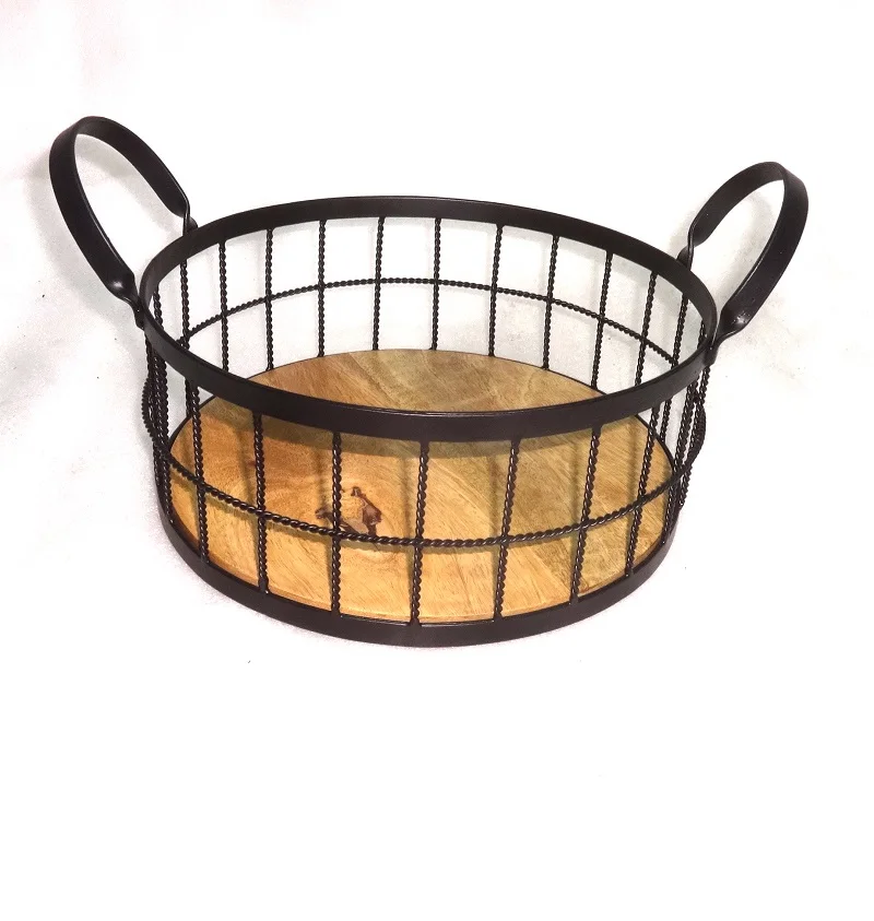 Round iron Fruit Basket with Lid