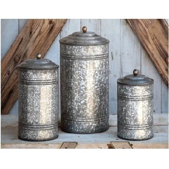 SQUARE SET OF 3 VINTAGE COFFEE STORAGE CANISTER CHEAP FOOD CANISTER HOT SALE VEGETABLE CANISTER