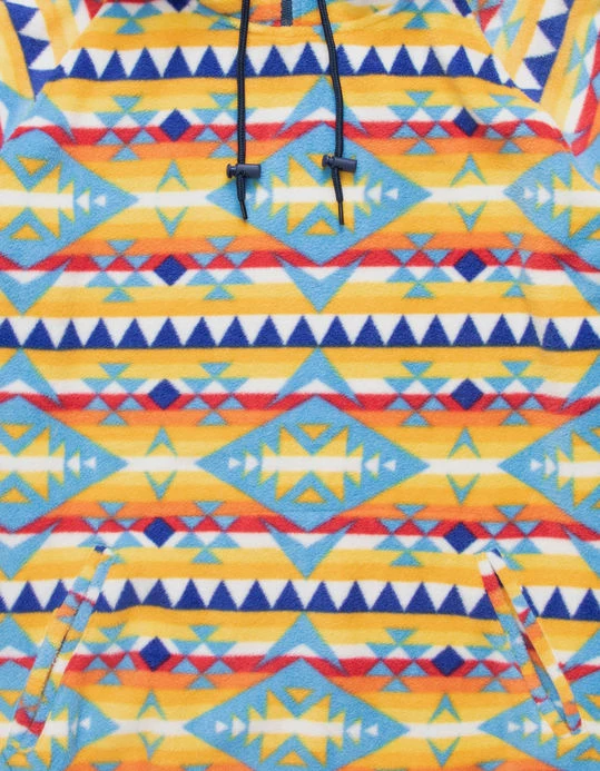 MGOO Fashion Mens Fleece Hoodie Allover Aztec Inspired Print Zip Neckline 100% Polyester Sublimation Print Hoodies