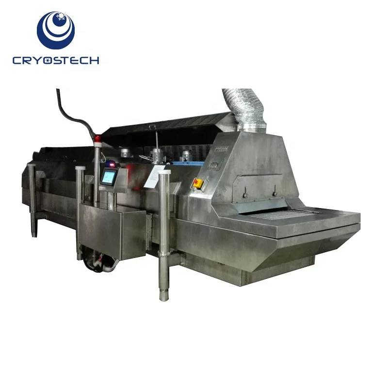 Cryogenic Liquid Nitrogen IQF Fast Blast Freezer Machine Quick Freezing Tunnel For Vegetables Meat Seafood