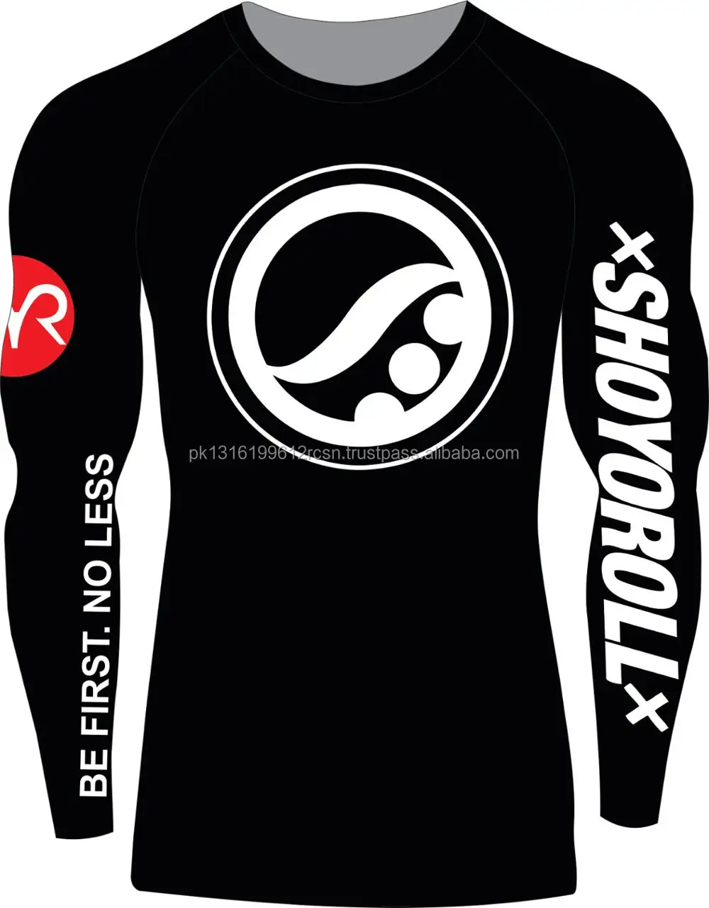 Black Blank Custom Private Label Rash Guard And Custom Compression Shirt