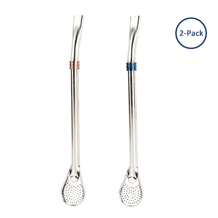 stainless steel easy clean drinking filter bombilla yerba mate straw with packing