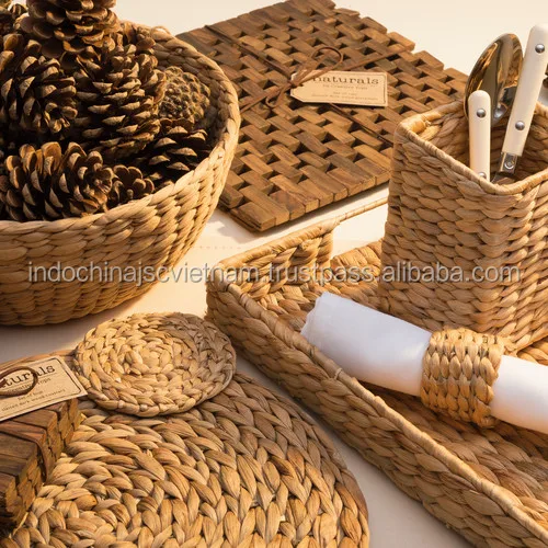 Hand woven straw mat/ natural water hyacinth placemat wholesale