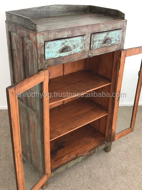 Indian reclaimed wooden small alimrah/Recycled wooden cabinet