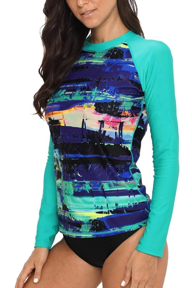 CharmLeaks womens swim shirt long sleeves rashguard GG-RG-08-30