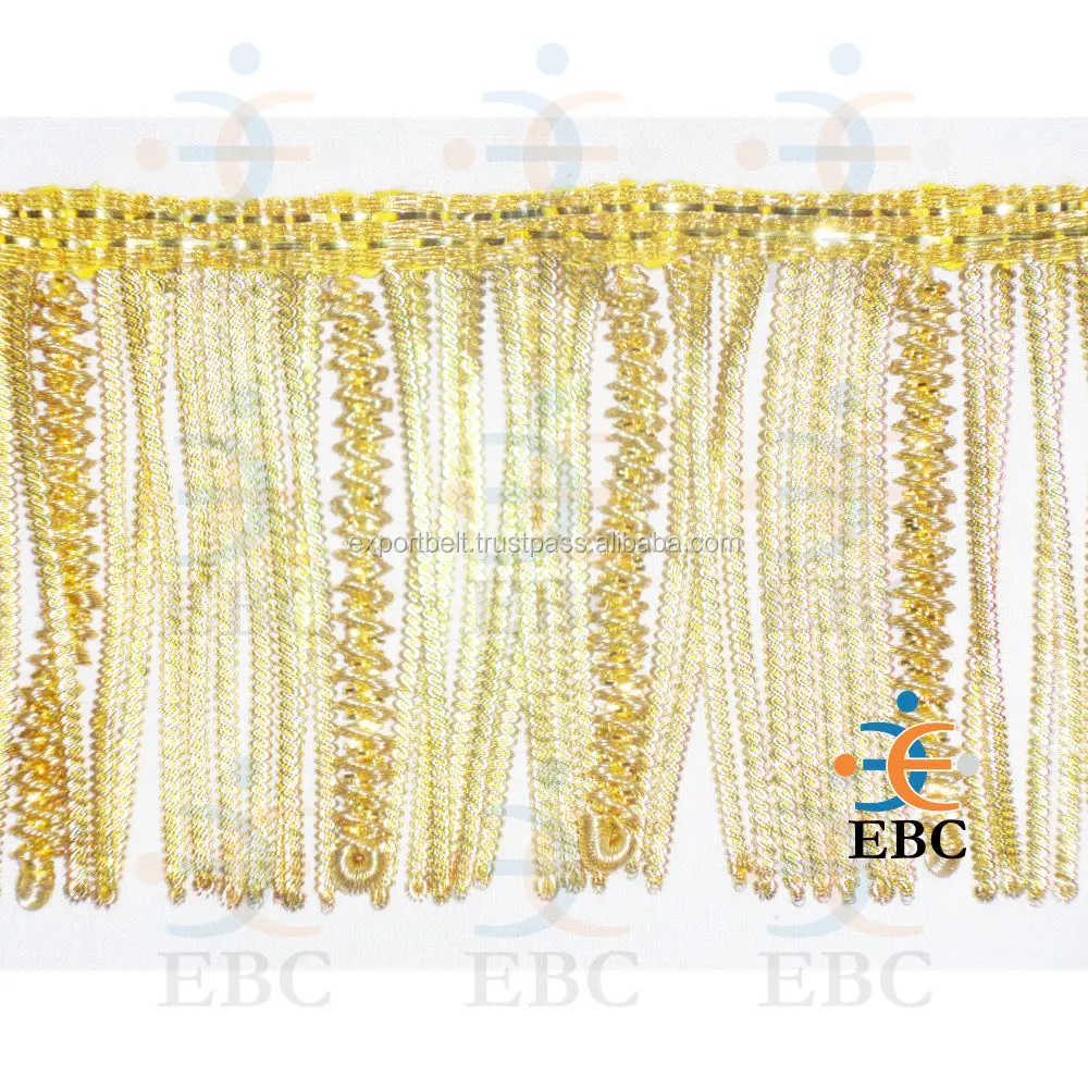 OEM Gold Bullion Fringe Customized Gold Bullion Wire Fringe Trim Wholesale Metallic Bullion Fringe