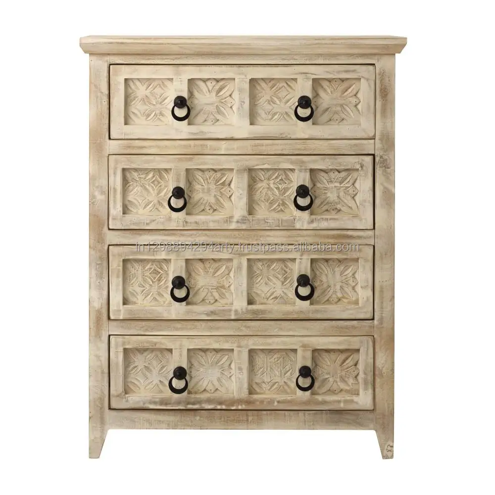 Rustic Antique Solid Wood Dining Room Furniture Four Drawers Chest of Drawers