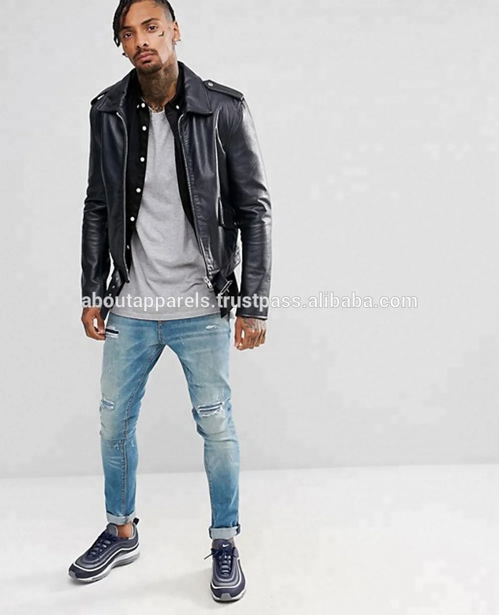 New Slim Fit custom design long sleeve denim black men fashion shirt