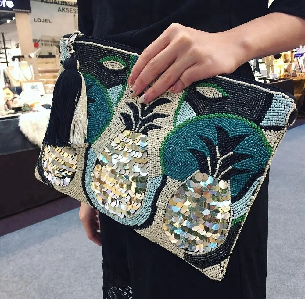 Новый новейший дизайн, Дамский клатч, дизайнерская дамская сумка с бусинами, 2018
