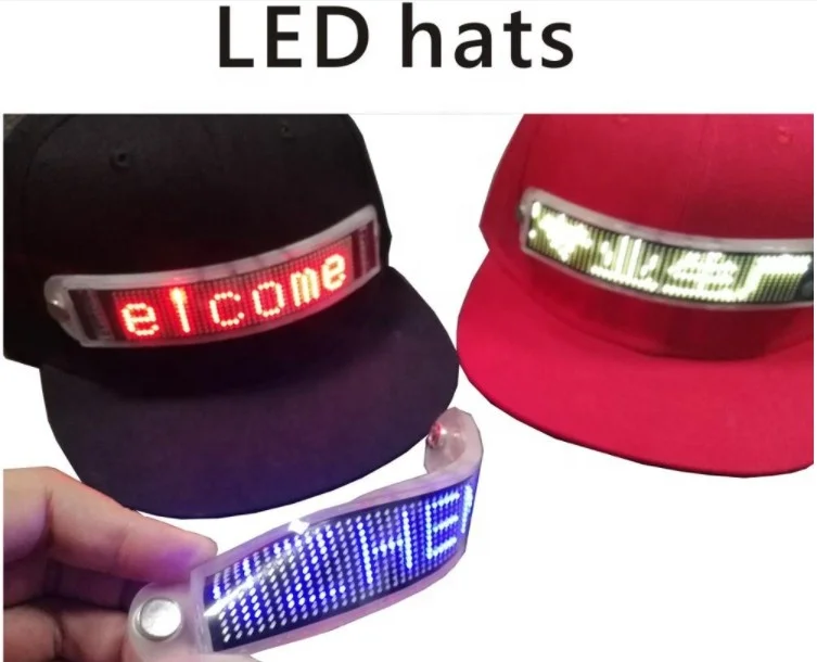 Communicable Head Wear LED Cap Led Display Cap
