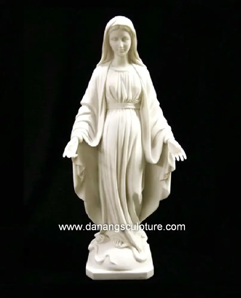 Vietnamese Factory Custom Indoor and Outdoor Natural Solid Stone Carving White Marble Virgin Mary Statue virgin for sale
