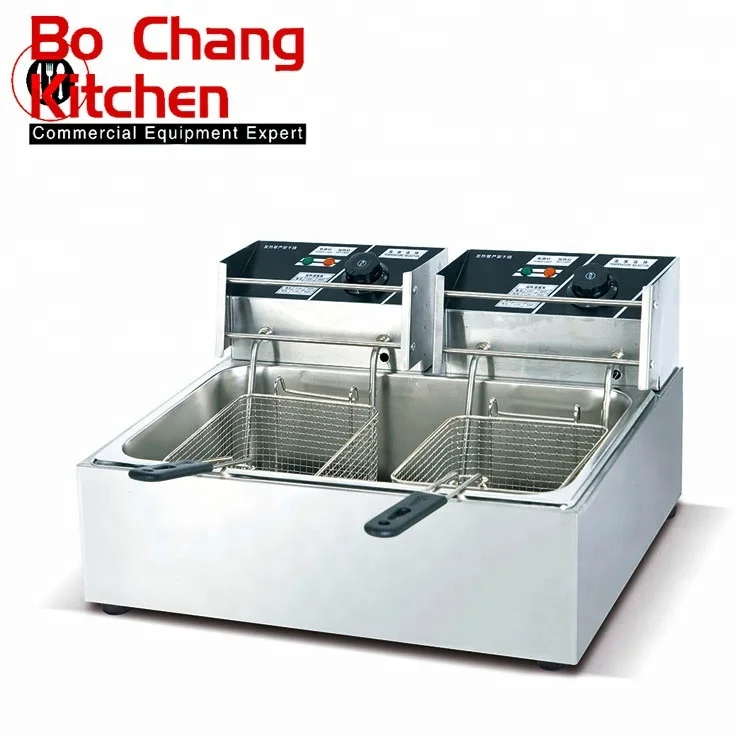 single tank single basket With temperature limited protection device Electric table top mini deep fryer