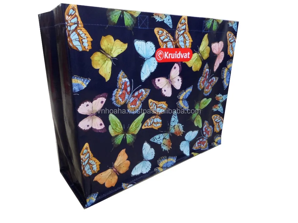 Vietnam made pp shopping tote bag, woven and non woven bag customized size and printing