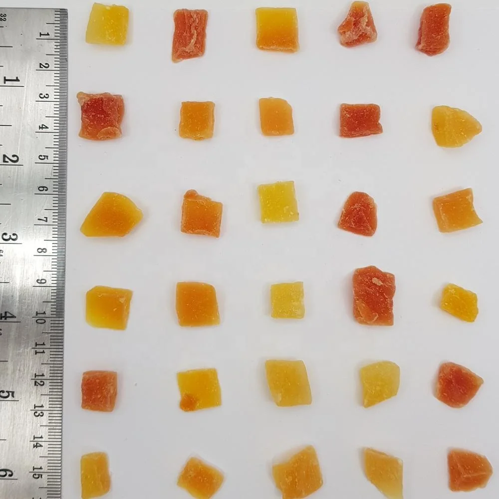 
Dried dehydrated Papaya 6-12mm pieces for muesli production from Thailand 