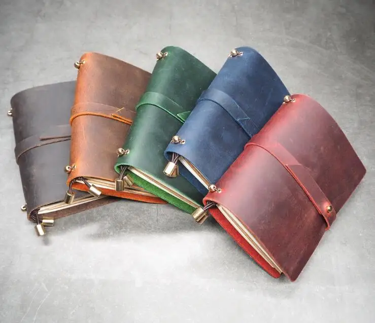 Кожаный чехол Crazy horse для блокнота ручной работы