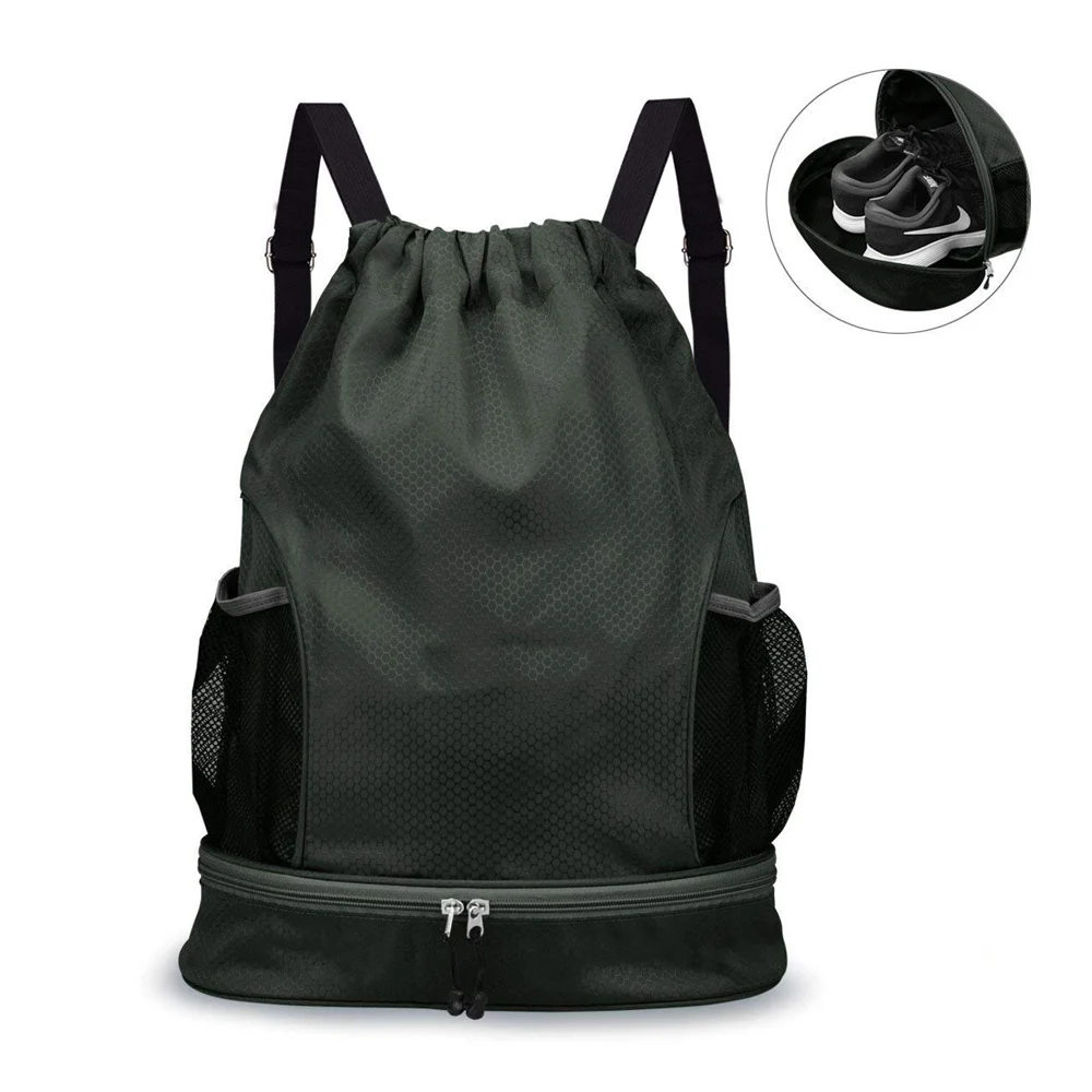 Новый стиль водонепроницаемый рюкзак на шнурке для спортзала сумка спортивный отделение обуви женщин и мужчин