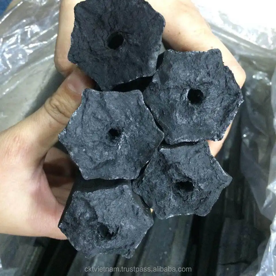 
Hexagonal Shape Sawdust Briquettes Charcoal/VIETNAM 
