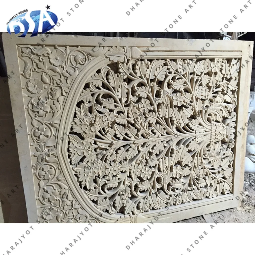 
white sandstone beautiful hand craft home outdoor big jali 