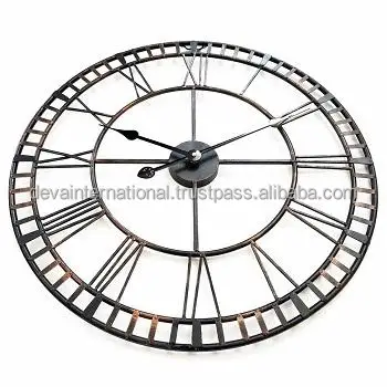 IRON WALL DECORATIVE GOLD COLOR MODERN STYLE WALL CLOCK HOME DEDOR IRON BASSIC DESIGN ALARM WALL CLOCK