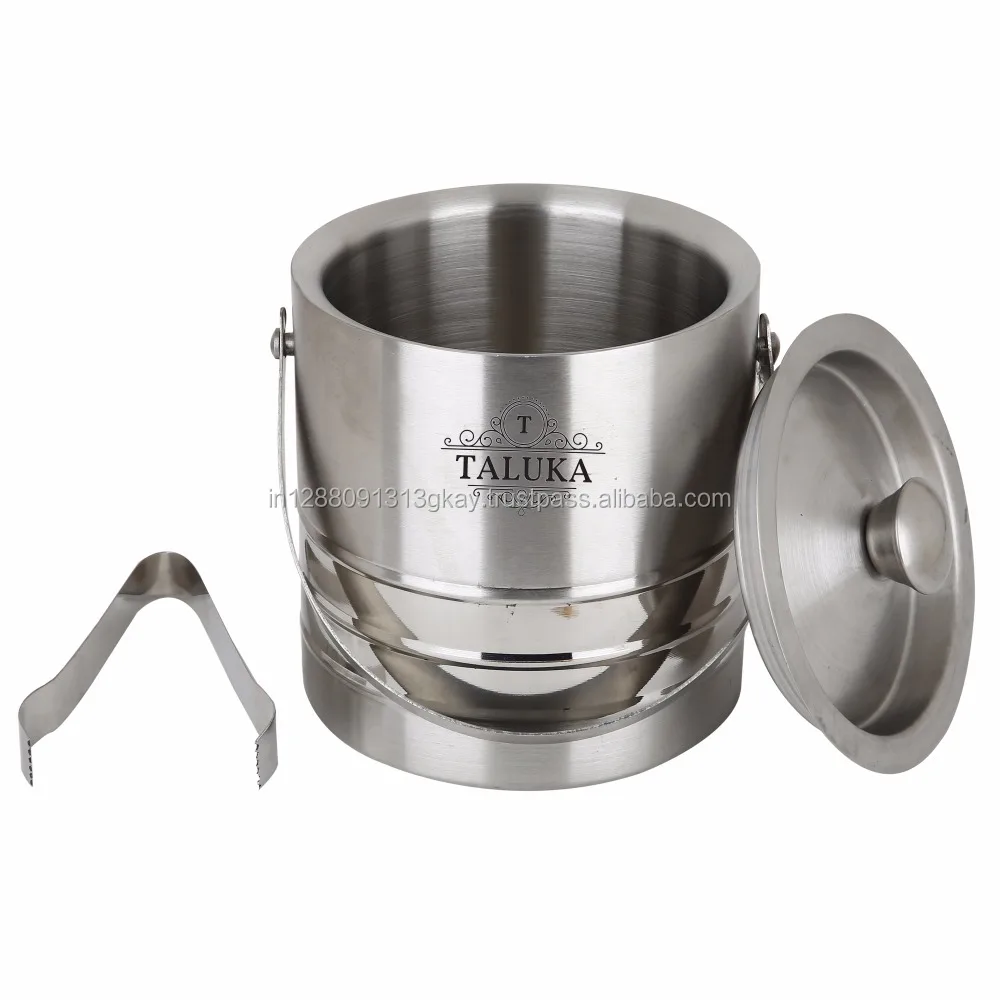 Wholesale Ice Bucket 33 OZ 50 OZ Bottom Three Ribbed With Tong Metal