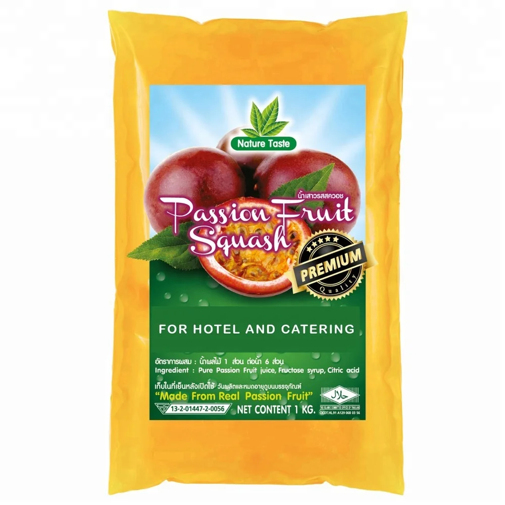 FRUIT JUICE SQUASH PACKING IN PLASTIC BAGS FOR CATERING SERVICES