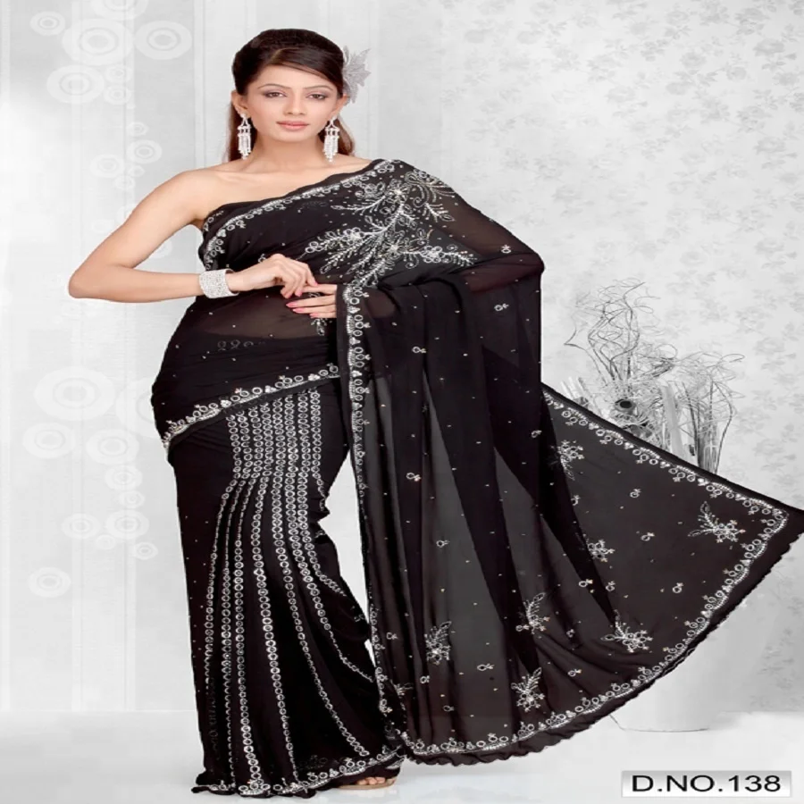 Gerua Georgette Designer Printed saree