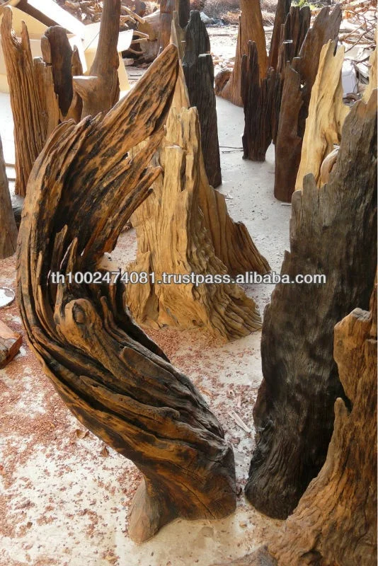 
Natural old wood sculpture for landscaping 