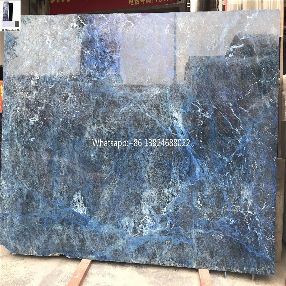 Blue marble tiles stone material foshan onyx and granite luxurious blue dark marble slab wholesale good price
