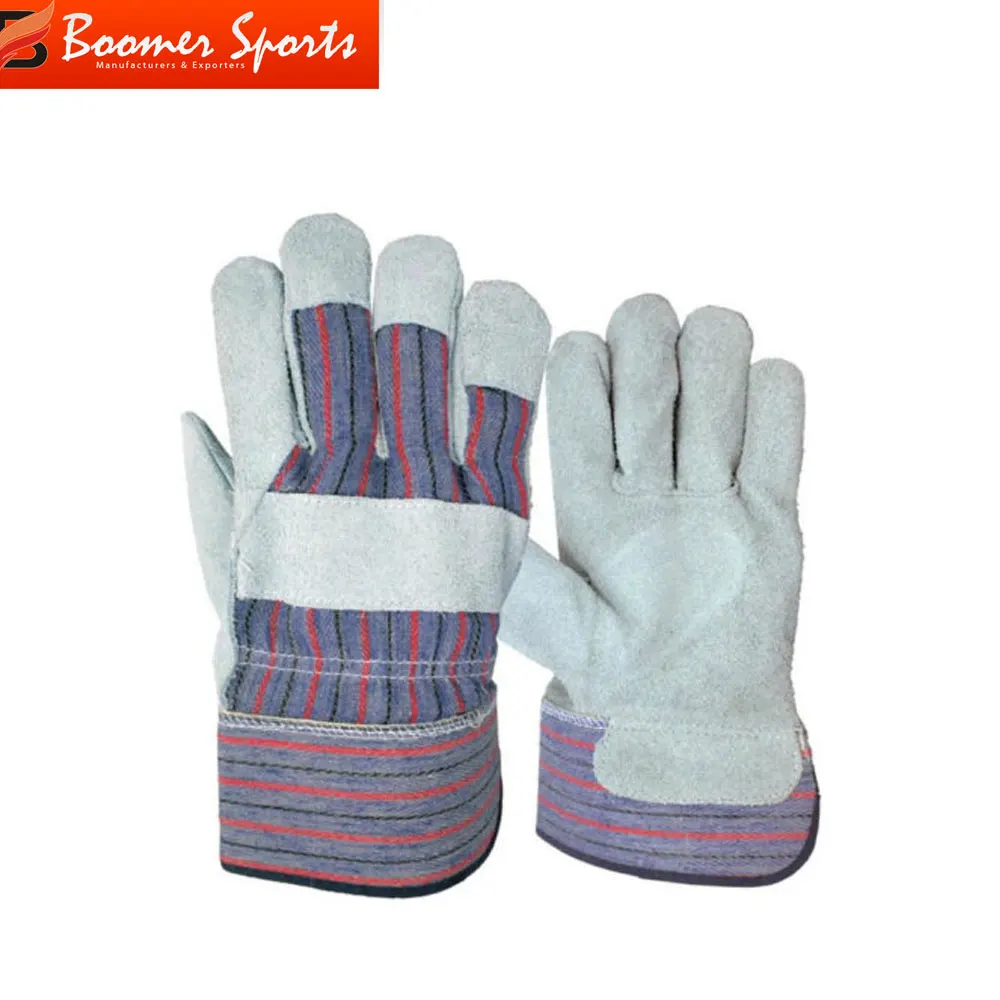 Cowhide leather safety gloves/ safety working gloves/ leather safety gloves